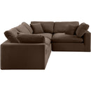  Manufacturer Color_Brown -- Comfy 119" Brown Velvet Upholstered 4 pc Modular Sectional IMAGE 5