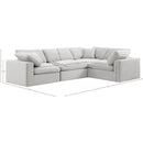  Manufacturer Color_Cream -- Comfy 119" Cream Velvet Upholstered 4 pc Modular Sectional IMAGE 10