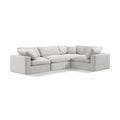  Manufacturer Color_Cream -- Comfy 119" Cream Velvet Upholstered 4 pc Modular Sectional IMAGE 1