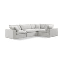  Manufacturer Color_Cream -- Comfy 119" Cream Velvet Upholstered 4 pc Modular Sectional IMAGE 1