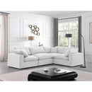  Manufacturer Color_Cream -- Comfy 119" Cream Velvet Upholstered 4 pc Modular Sectional IMAGE 2