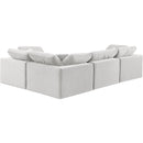  Manufacturer Color_Cream -- Comfy 119" Cream Velvet Upholstered 4 pc Modular Sectional IMAGE 3