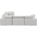  Manufacturer Color_Cream -- Comfy 119" Cream Velvet Upholstered 4 pc Modular Sectional IMAGE 4