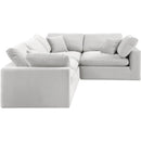  Manufacturer Color_Cream -- Comfy 119" Cream Velvet Upholstered 4 pc Modular Sectional IMAGE 5