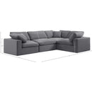  Manufacturer Color_Grey -- Comfy 119" Grey Velvet Upholstered 4 pc Modular Sectional IMAGE 10