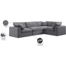 Meridian Comfy Grey Velvet Modular Sectional IMAGE 11
