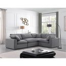  Manufacturer Color_Grey -- Comfy 119" Grey Velvet Upholstered 4 pc Modular Sectional IMAGE 2