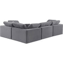  Manufacturer Color_Grey -- Comfy 119" Grey Velvet Upholstered 4 pc Modular Sectional IMAGE 3