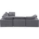  Manufacturer Color_Grey -- Comfy 119" Grey Velvet Upholstered 4 pc Modular Sectional IMAGE 4