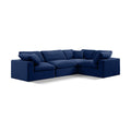  Manufacturer Color_Navy -- Comfy 119" Navy Velvet Upholstered 4 pc Modular Sectional IMAGE 1