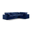 Manufacturer Color_Navy -- Comfy 119" Navy Velvet Upholstered 4 pc Modular Sectional IMAGE 1
