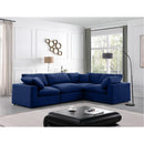 Manufacturer Color_Navy -- Comfy 119" Navy Velvet Upholstered 4 pc Modular Sectional IMAGE 2