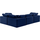  Manufacturer Color_Navy -- Comfy 119" Navy Velvet Upholstered 4 pc Modular Sectional IMAGE 3