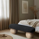  Color_Black/ Natural -- Meridian Bowie Boucle Fabric Upholstered Bench IMAGE 2