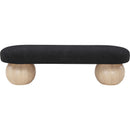  Color_Black/ Natural -- Meridian Bowie Boucle Fabric Upholstered Bench IMAGE 3