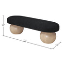  Color_Black/ Natural -- Meridian Bowie Boucle Fabric Upholstered Bench IMAGE 8