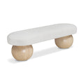  Color_Cream/ Natural -- Bowie Cream Boucle Fabric Upholstered Bench IMAGE 1