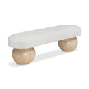  Color_Cream/ Natural -- Bowie Cream Boucle Fabric Upholstered Bench IMAGE 1