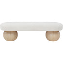  Color_Cream/ Natural -- Bowie Cream Boucle Fabric Upholstered Bench IMAGE 3