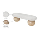  Color_Cream/ Natural -- Bowie Cream Boucle Fabric Upholstered Bench IMAGE 7