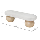  Color_Cream/ Natural -- Bowie Cream Boucle Fabric Upholstered Bench IMAGE 8