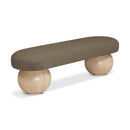  Color_Green/ Natural -- Bowie Olive Boucle Fabric Upholstered Bench IMAGE 1