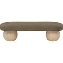  Color_Green/ Natural -- Bowie Olive Boucle Fabric Upholstered Bench IMAGE 3