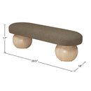 Color_Green/ Natural -- Bowie Olive Boucle Fabric Upholstered Bench IMAGE 8