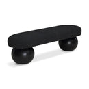  Color_Black -- Meridian Bowie Boucle Fabric Upholstered Bench IMAGE 1