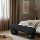  Color_Black -- Meridian Bowie Boucle Fabric Upholstered Bench IMAGE 2