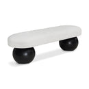  Color_Black/ Cream -- Bowie Cream Boucle Fabric Upholstered Bench IMAGE 1