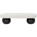  Color_Black/ Cream -- Bowie Cream Boucle Fabric Upholstered Bench IMAGE 3