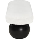  Color_Black/ Cream -- Bowie Cream Boucle Fabric Upholstered Bench IMAGE 4