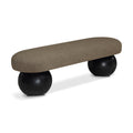  Color_Black/ Green -- Bowie Olive Boucle Fabric Upholstered Bench IMAGE 1