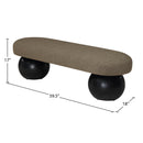  Color_Black/ Green -- Bowie Olive Boucle Fabric Upholstered Bench IMAGE 8