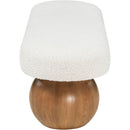  Color_Cream/ Walnut -- Meridian Bowie Boucle Fabric Upholstered Bench IMAGE 4
