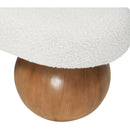  Color_Cream/ Walnut -- Meridian Bowie Boucle Fabric Upholstered Bench IMAGE 5