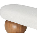  Color_Cream/ Walnut -- Meridian Bowie Boucle Fabric Upholstered Bench IMAGE 6
