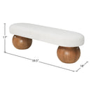  Color_Cream/ Walnut -- Meridian Bowie Boucle Fabric Upholstered Bench IMAGE 8