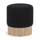  Color_Black/ Natural -- Meridian Veranda Boucle Fabric Upholstered Stool IMAGE 1