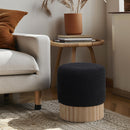  Color_Black/ Natural -- Meridian Veranda Boucle Fabric Upholstered Stool IMAGE 2