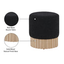  Color_Black/ Natural -- Meridian Veranda Boucle Fabric Upholstered Stool IMAGE 5