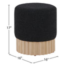  Color_Black/ Natural -- Meridian Veranda Boucle Fabric Upholstered Stool IMAGE 6
