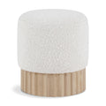  Color_Cream/ Natural -- Veranda Cream Boucle Fabric Upholstered Stool IMAGE 1