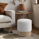  Color_Cream/ Natural -- Veranda Cream Boucle Fabric Upholstered Stool IMAGE 2
