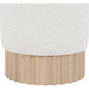 Meridian Veranda Cream Boucle Fabric Ottoman/Stool IMAGE 3