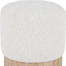  Color_Cream/ Natural -- Veranda Cream Boucle Fabric Upholstered Stool IMAGE 4