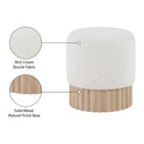  Color_Cream/ Natural -- Veranda Cream Boucle Fabric Upholstered Stool IMAGE 5