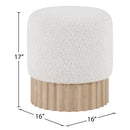  Color_Cream/ Natural -- Veranda Cream Boucle Fabric Upholstered Stool IMAGE 6