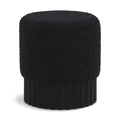  Color_Black -- Meridian Veranda Boucle Fabric Upholstered Stool IMAGE 1